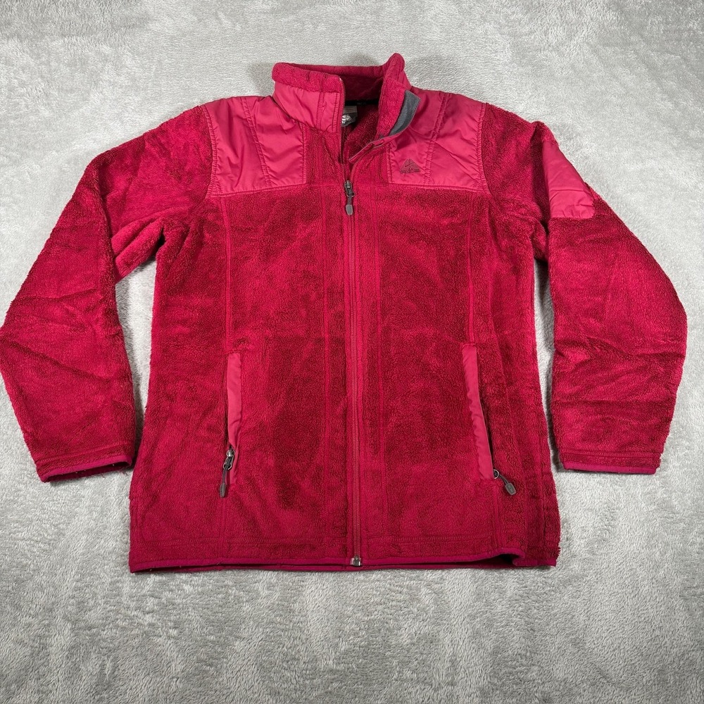 Nike ACG Jacket Womens Medium Red Fleece Full Zip Outdoor Hiking Warm Winter